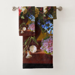 Flower Still Life Of Roses Tulips And Hyacinths Bath Towel Set