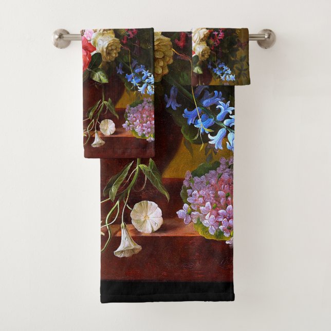 Flower Still Life Of Roses Tulips And Hyacinths Bath Towel Set (Insitu)