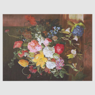 Flower Still Life Of Roses Tulips And Violets Tissue Paper