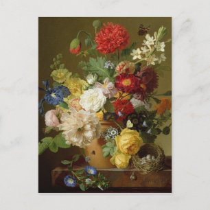 Flower Still Life on a marble ledge, 1800-01 Postcard