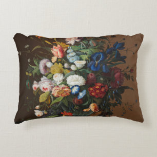 Flower Still Life with Bird's Nest Severin Roesen Accent Pillow