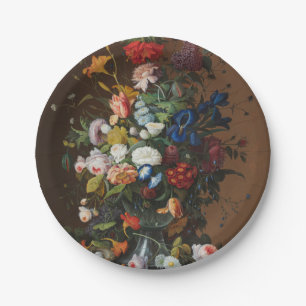 Flower Still Life with Bird's Nest Severin Roesen Paper Plate