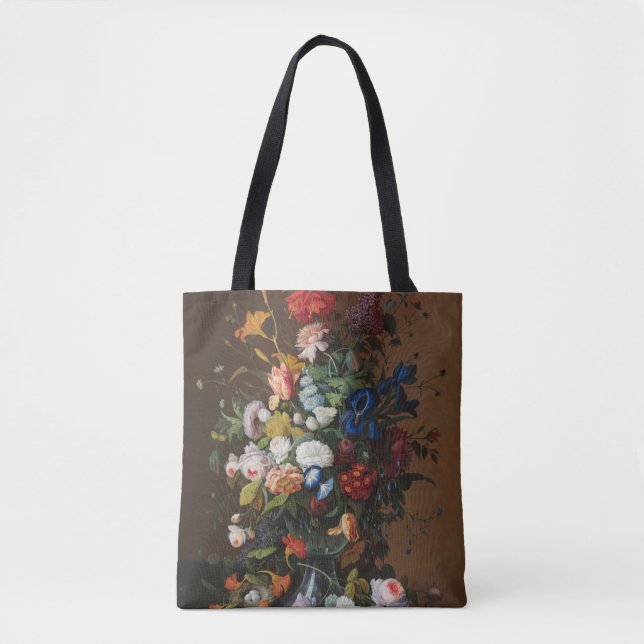 Flower Still Life with Bird's Nest Severin Roesen Tote Bag (Front)