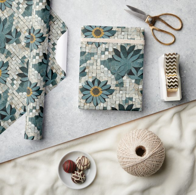 Flower stone mosaic wrapping paper (Crafts)