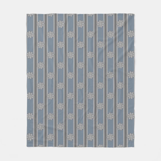 Flower Striped Fleece Blanket (Front)