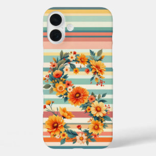 Flower Stripes Retro (S) iPhone 16 Plus Case