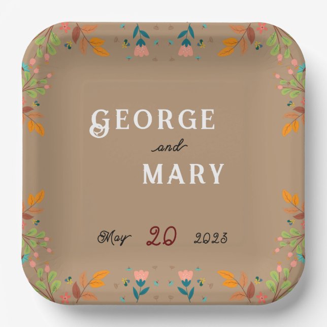 Flower style   paper plate (Front)