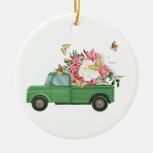 Flower Sublimation Designs Ceramic Ornament