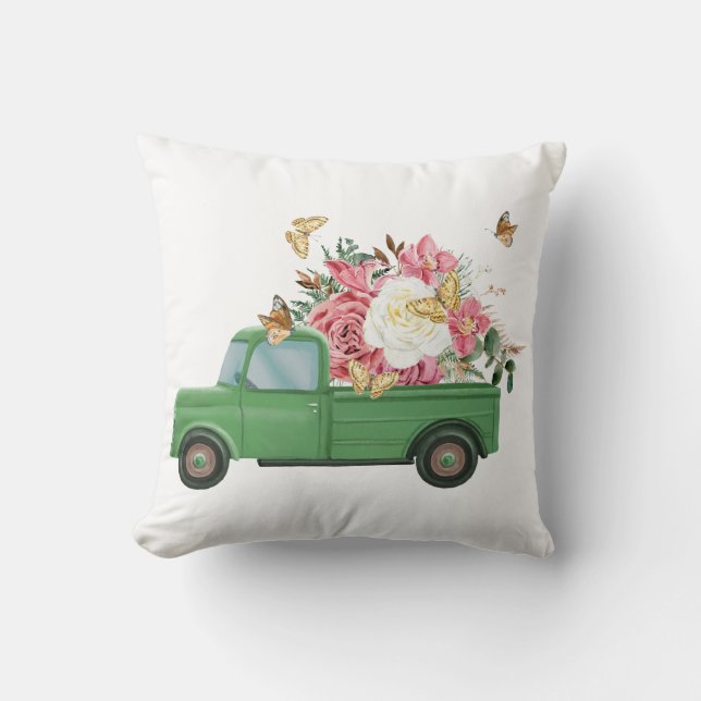 Flower Sublimation Designs Throw Pillow (Front)