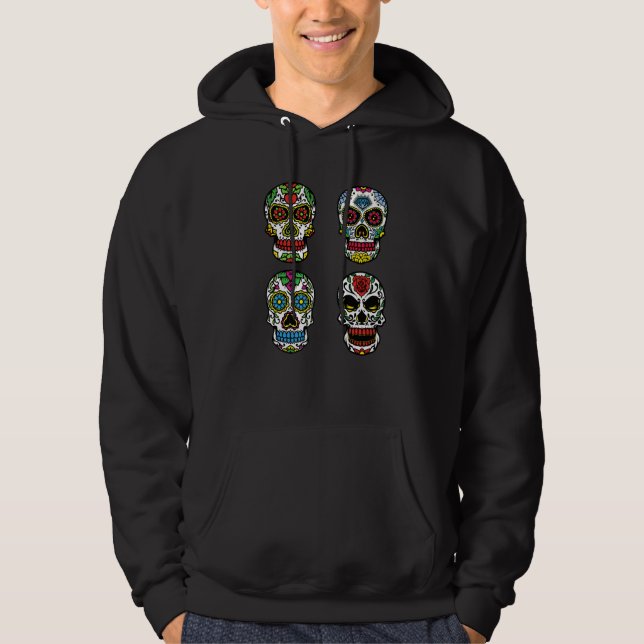 Flower Sugar Skull Souls Day Muertos Day Of Dead H Hoodie (Front)