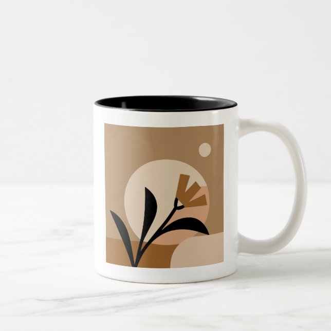 Flower Sun Boho Two-Tone Coffee Mug (Right)