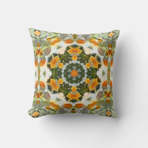 Flower Sun Burst Mid Century Modern Throw Pillow
