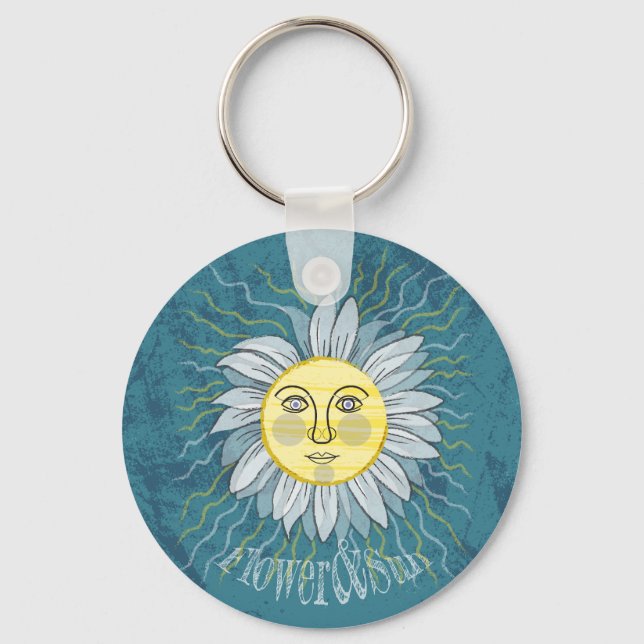 Flower & Sun - Nature Keychain (Front)