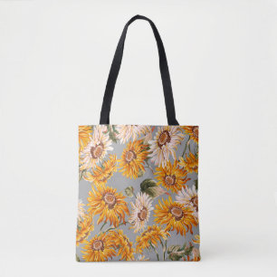 Flower sunflowers spring beautiful seamless patter tote bag