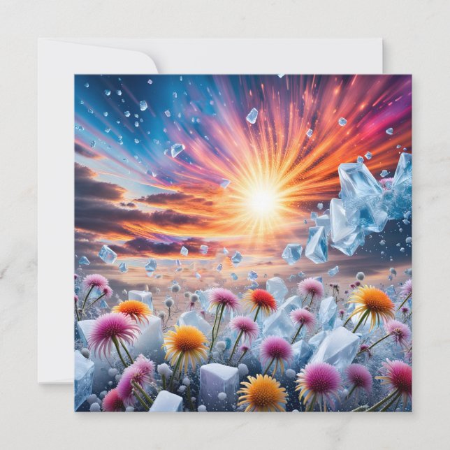 Flower Sunset Holiday Card (Front)