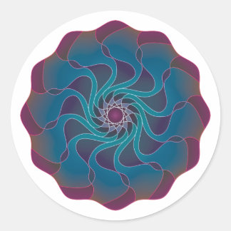 Flower Swirl Classic Round Sticker
