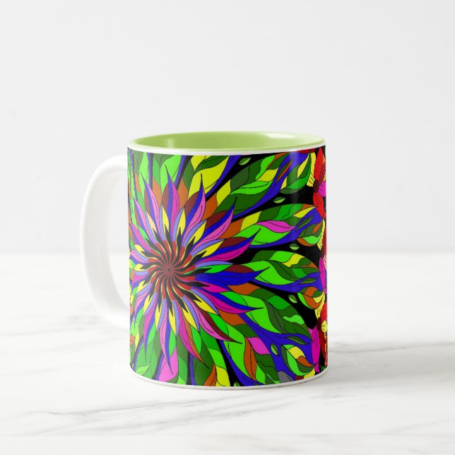Flower-Swirl Mug (Front Left)