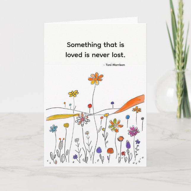 Flower Sympathy Card For Loss Funeral Memorial (Front)