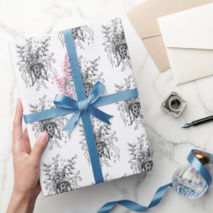 Flower Tangle Art, drawn -  Wrapping Paper