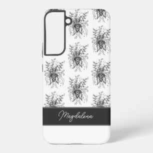 Flower Tangle Art Hand-Drawn black & white - Samsung Galaxy Case