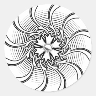 Flower Tattoo Classic Round Sticker