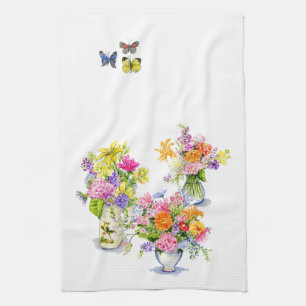 flower tea towel