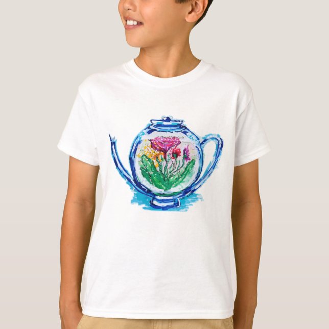 Flower Teapot T-Shirt (Front)