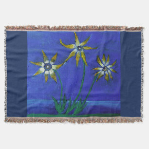Flower textured art Throw Blanket