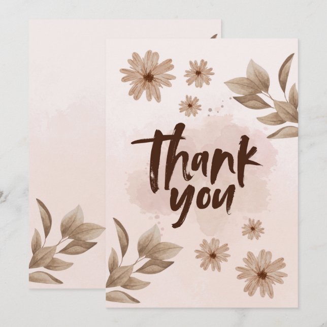 Flower Thank You Card (Front/Back)