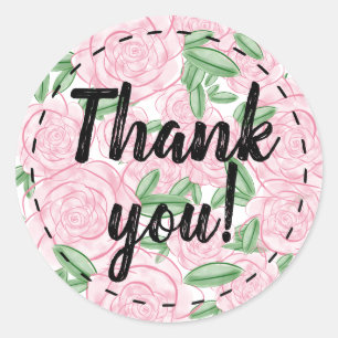 Flower Thank You Stickers - Thank You Card
