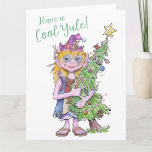 Flower, the tree-hugging Hippie Elf Card