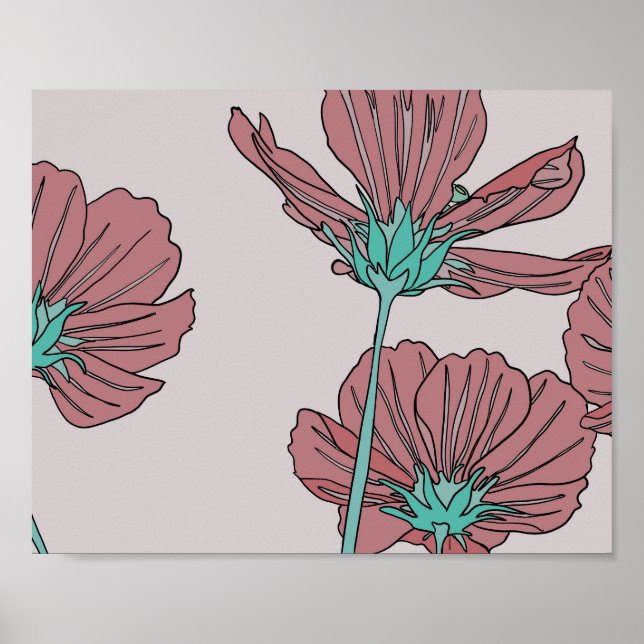 Flower theme, poppy design poster (Front)