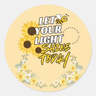 Flower Theme Round Sticker