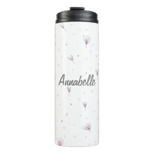 Flower Thermal Bottle Personalized Name