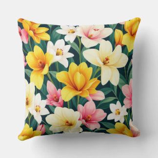 Flower throw pillow