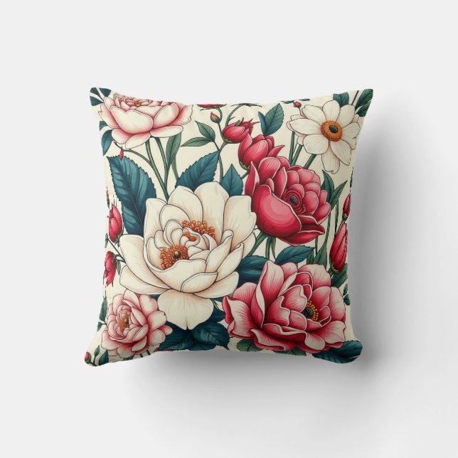 Flower Throw Pillow (Back)