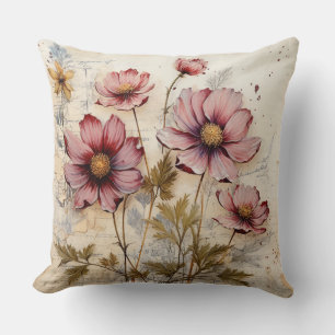 Flower throw pillow, Floral pillow, gift for her Pillow