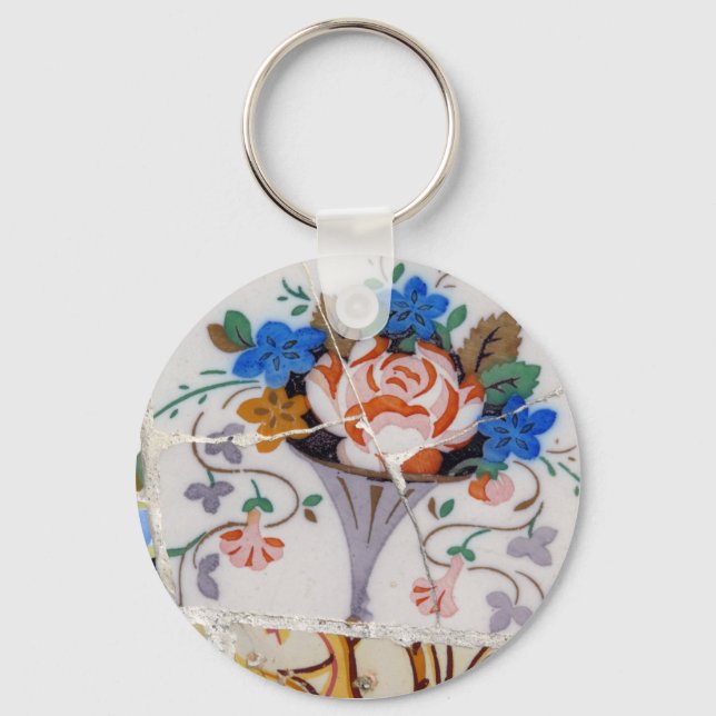 Flower tiles keychain (Front)