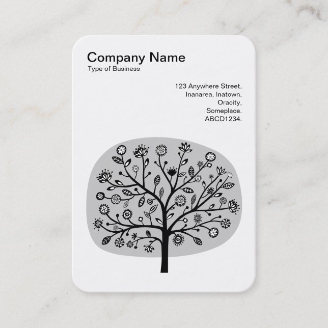 Flower Tree II - Light Grey Business Card (Front)