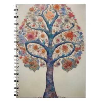 Flower Tree of Life Watercolor Style Botanical Art Notebook