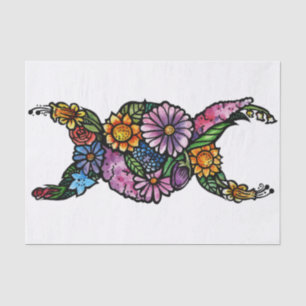 Flower Triple Moon Symbol Blessed Be Tissue Paper