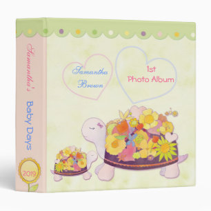 Flower Turtles Baby First Photo Album Binder