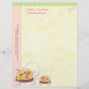 Flower Turtles Childcare Daycare Business Letterhead