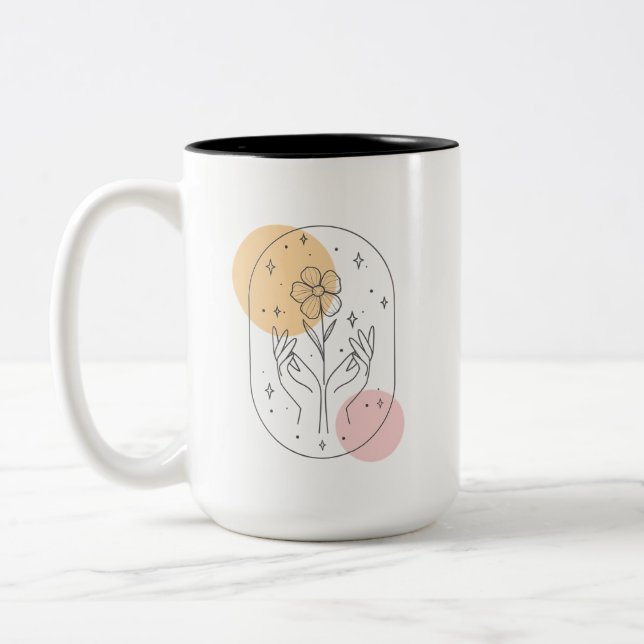 Flower Two-Tone Coffee Mug (Left)