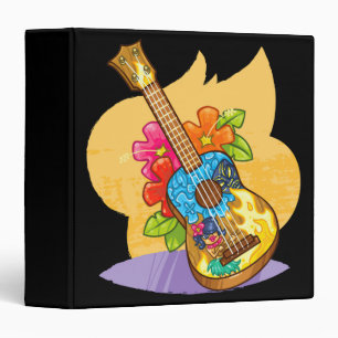 Flower Ukulele Hawaii Tropical Gift Binder