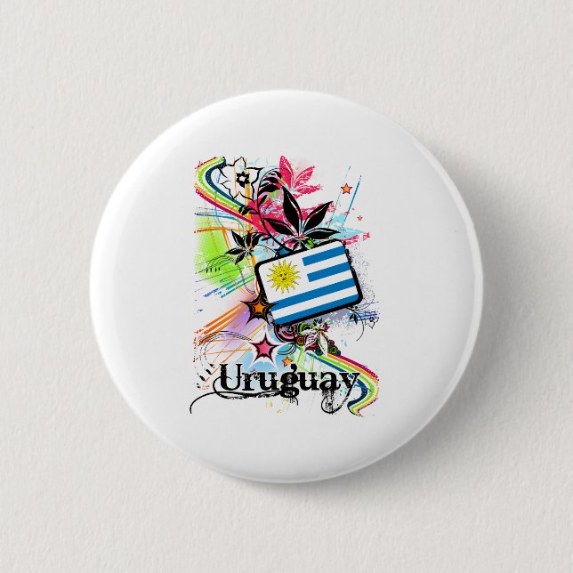 Flower Uruguay 2 Inch Round Button (Front)