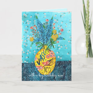 Flower Vase Anniversaire Carte de voeux