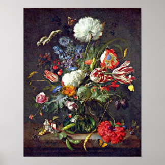 flower vase by Jan Davidsz. de Heem Poster