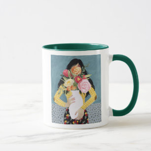 Flower Vase Girl Mug