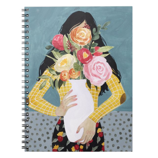 Flower Vase Girl Notebook (Front)